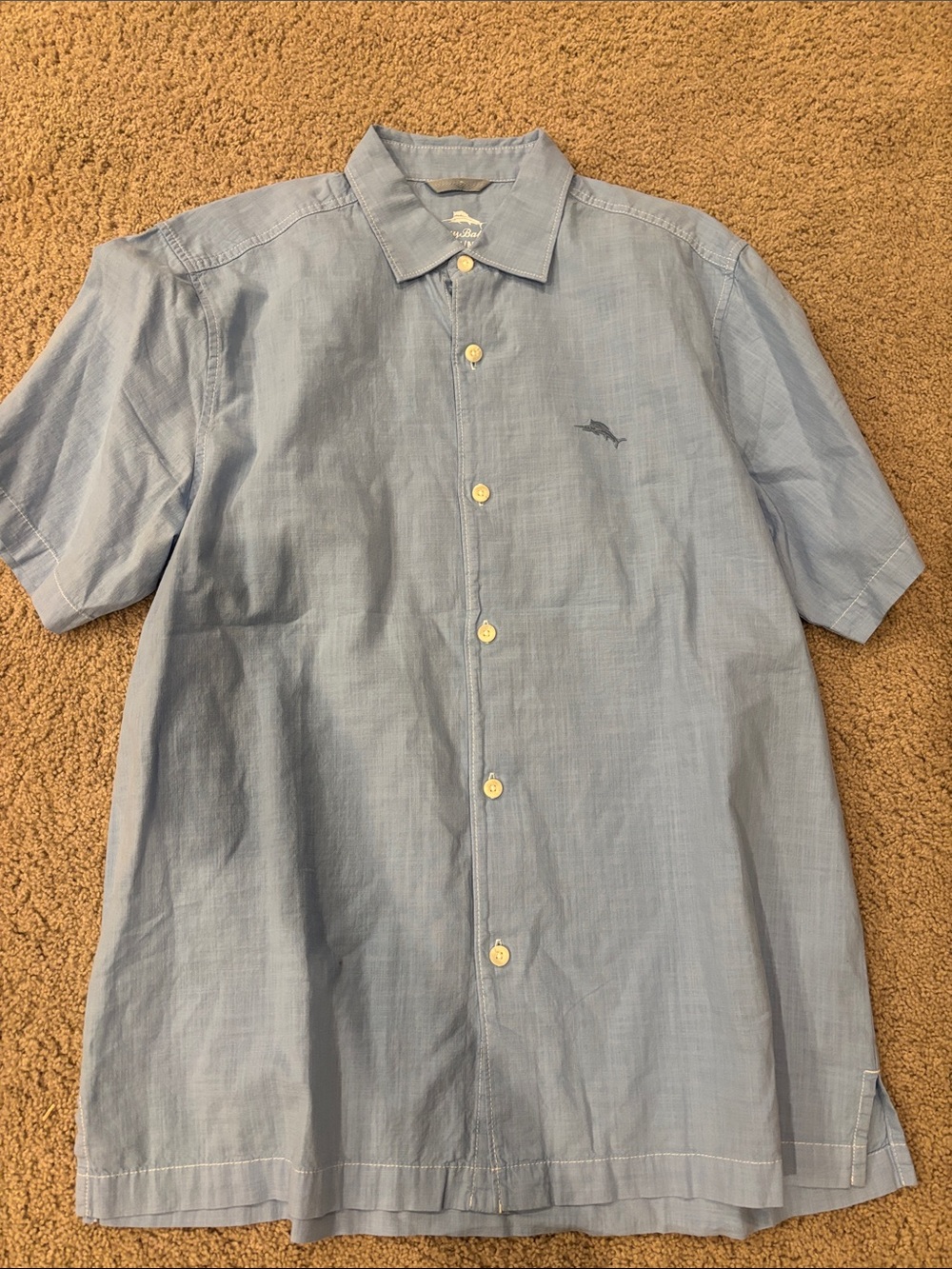 Tommy Bahama Light Blue Short-Sleeve Button-Down Shirt